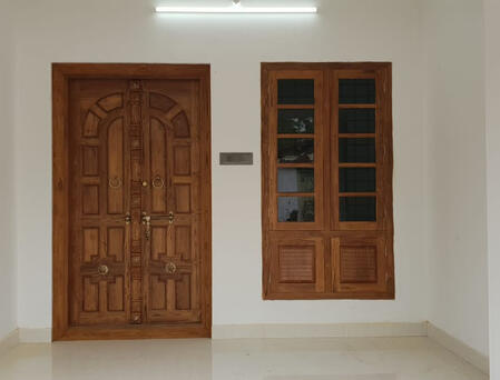 Kerala style main entrance teak wood door set